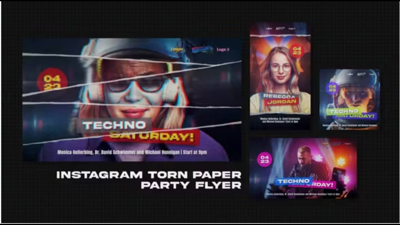 Instagram Torn Paper Party Flyer - After Effects Template