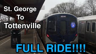 [Full Ride] Staten Island Railway (SIR): St. George to Tottenville | R211S