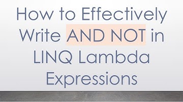 How to Effectively Write AND NOT in LINQ Lambda Expressions