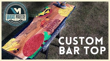 Epoxy Inlay on a Pecan Slab using a shaper origin