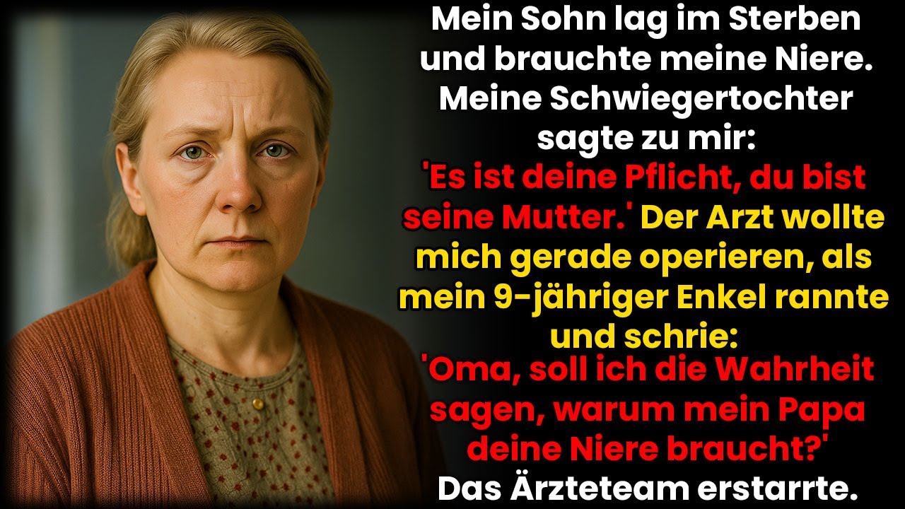 Sekunden vor der Nierenspende an meinen Sohn enthüllte mein Enkel; Sein Vater war ein Experiment