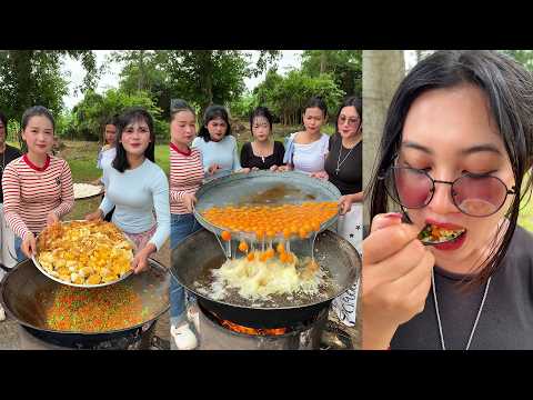 How to cooking fried eggs with rice and eat recipe