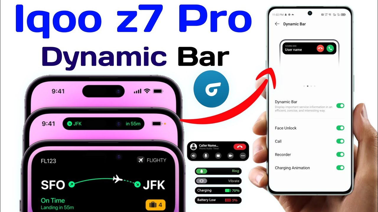 iqoo z7 pro turn on dynamic bar setting | iqoo z7 pro enable mini capsule setting | iqoo