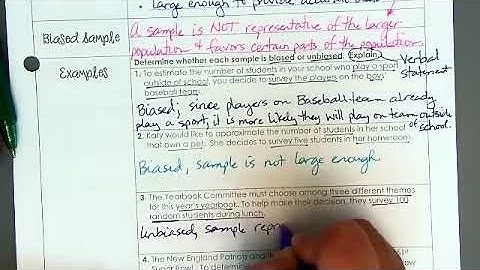 PA 9 5 Lesson Video  Biased vs Unbiased Samples; using Sampling to Predict