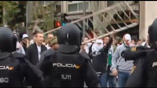 C1 Real Madrid - Legia Warsaw Cortege trouble with police and away sector