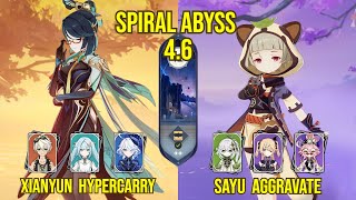 C2 Xianyun Hypercarry & C6 Sayu Aggravate | Spiral Abyss Version 4.6 | Genshin Impact