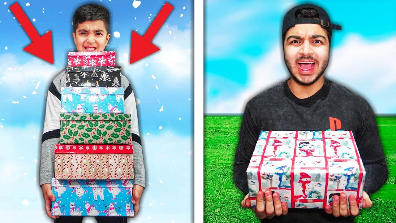 Christmas Present Wrapped In Multiple Boxes Prank On My Little Brother (CHRISTMAS BOX PRANK!)