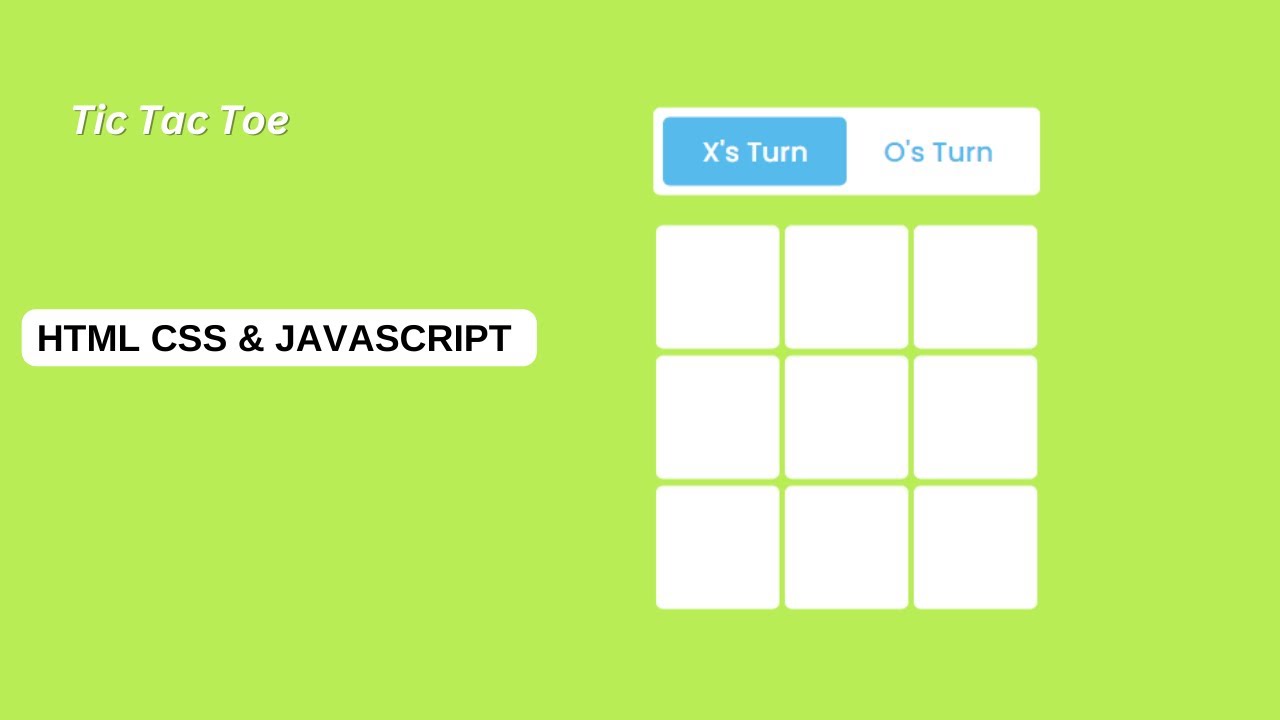 Tic Tac Toe Game using HTML CSS & JavaScript II Mr Code Box - YouTube