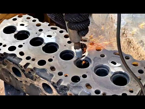 Resurfacing Nissan 6 Cylinder ENGINE HEAD- How To Repair Nissan Cylinder Head Complete Process||