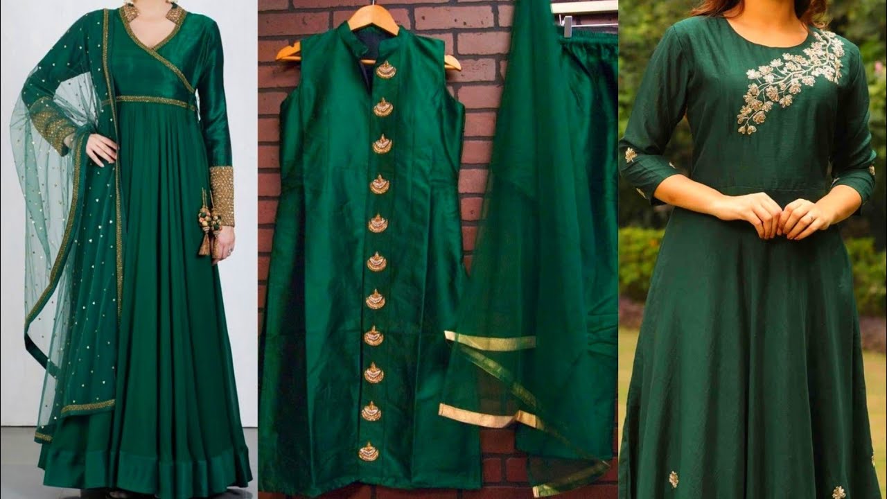 Dark Green Dresses DesignsDark Green Suit DesignsDark Green Kurti