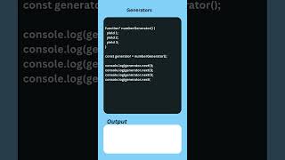 Generators function in JavaScript #generator #javascriptfunction #shorts