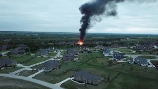 House Fire From Drone View In Bella Ranch Bella Flora Development.