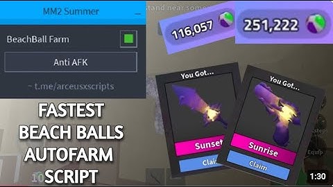 [BEST] 🏖️FASTEST BEACH BALLS AUTOFARM SCRIPT🏖️ | MM2 SUMMER UPDATE