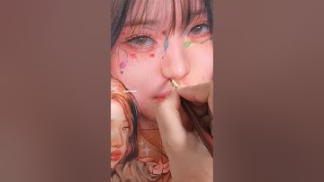 Trying out Arrtx colored pencils 🌷 #jangwonyoung #wonyoung #drawingprocess #arrtx #coloredpencils