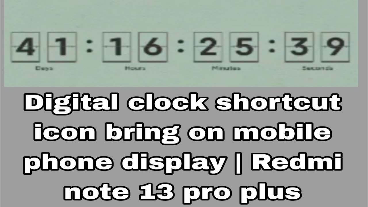 Digital clock shortcut icon bring on mobile phone display | Redmi note 13 pro plus