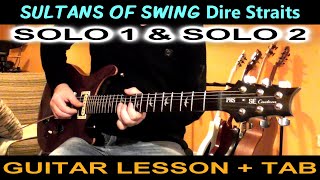 SULTANS OF SWING Guitar Solo TAB Dire Straits LESSON TUTORIAL - First & Final Solos TABS