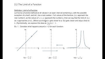 2.2 The Limit of a Function
