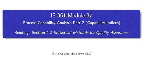 Statistical Process Improvement Module 37