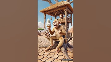 The monkey and his child live in a tree house and destroyed due to a strong storm 😭 #ai #monkey