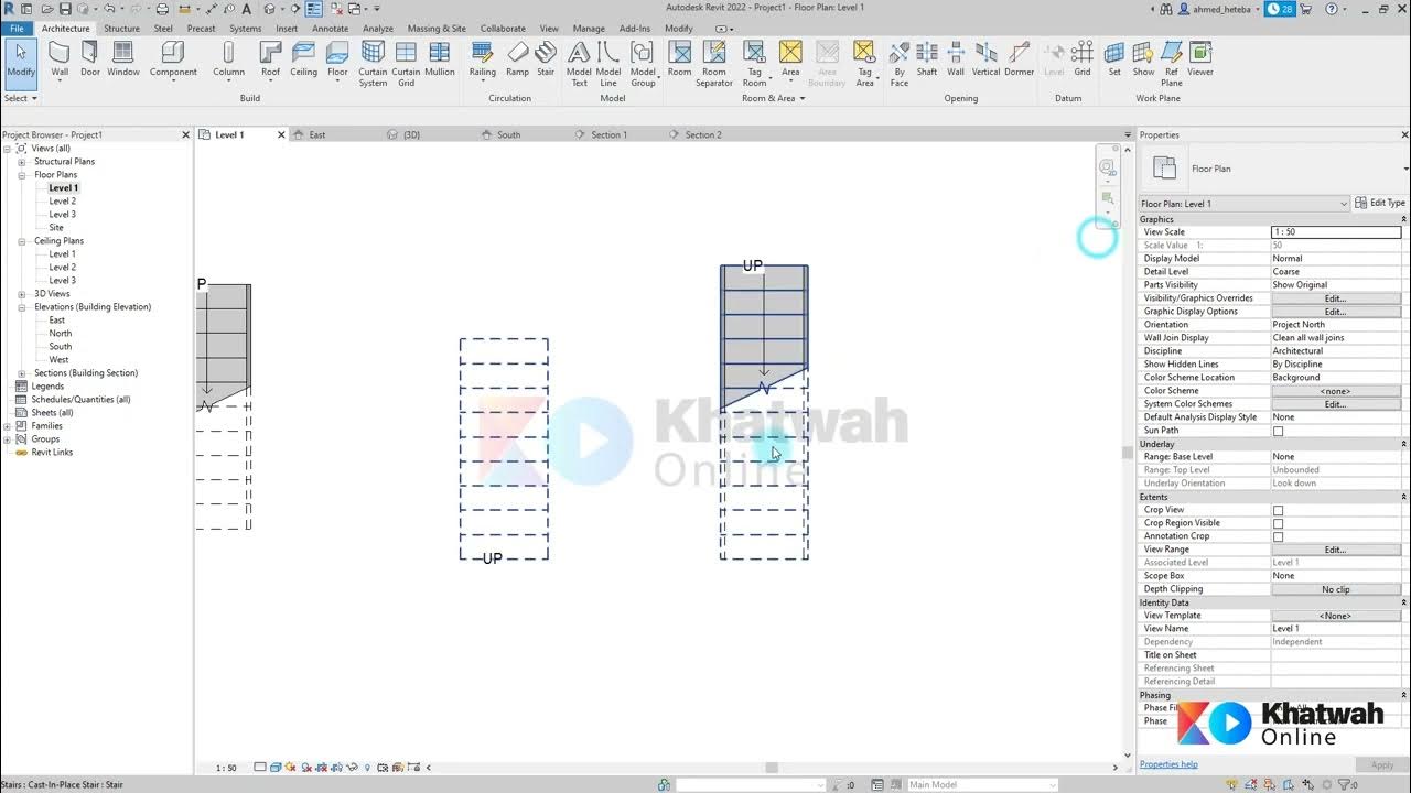 Revit Warnings Stair Components Are Not Continuously Connected خطوة