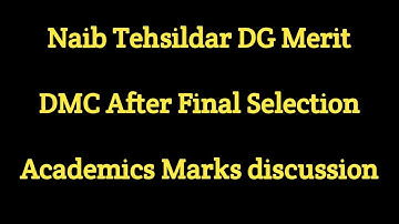 Naib Tehsildar DG KHan Merit II PPSC DMC after Final Selection