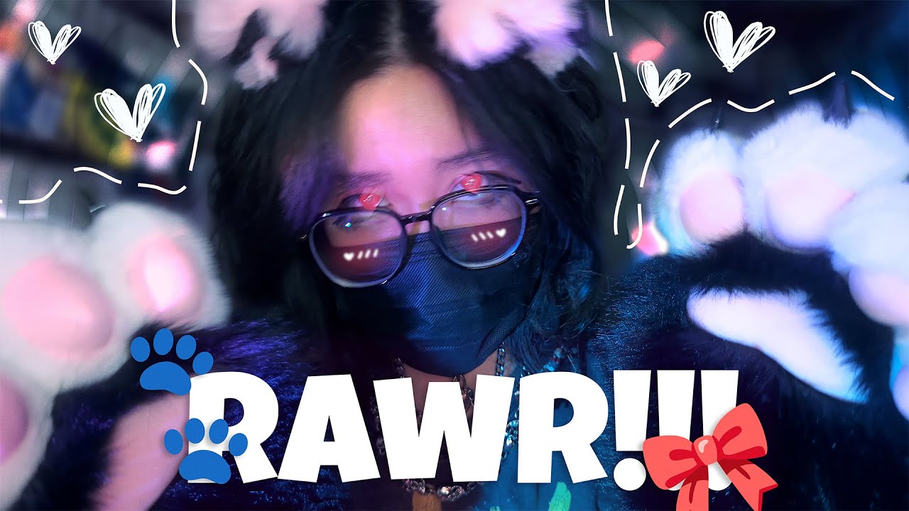 Femboy Cat Boy ASMR 🐾 Purring, Rawr & Rare Mouth Sounds | Feral Catboy Visual Triggers (Less Yap) 😼💗