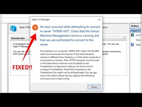 Fix Hyper-V Manager and WinRM client after Windows 10 Upgrade breaks it