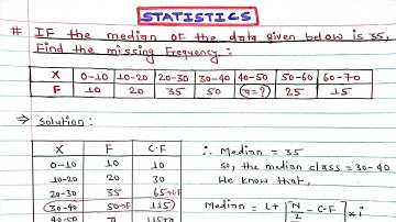 find the missing frequency of the median of the data given below is 35 |median for Continuous series