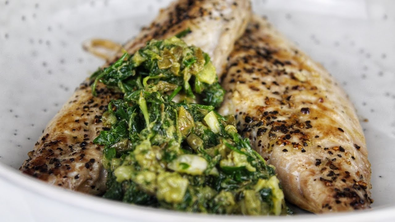Peppered Mackerel with Italian Salsa Verde for Fish YouTube