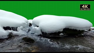 Snow river green screen 8k free video no copyright
