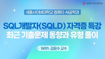 컴퓨터·AI공학과 국가공인 SQL개발자(SQLD) 자격증 특강 - 최신 기출문제 동향과 유형풀이