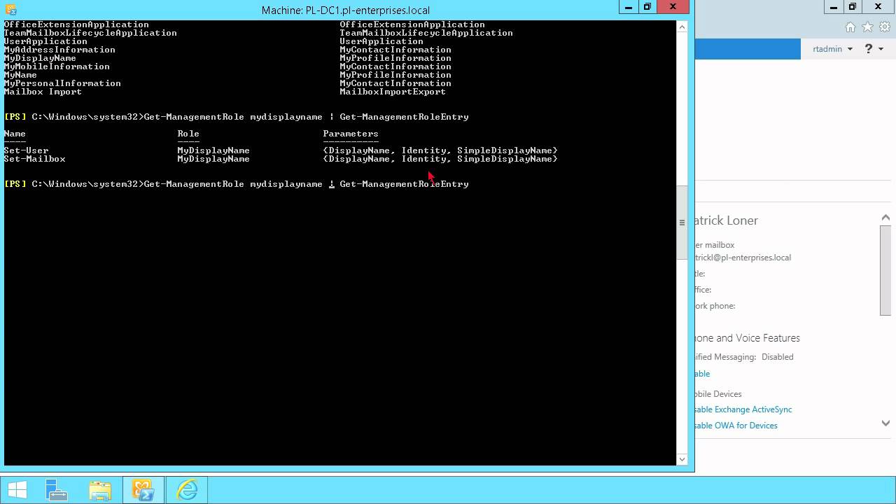 Exchange Server 2013 Role Assignment Policy YouTube