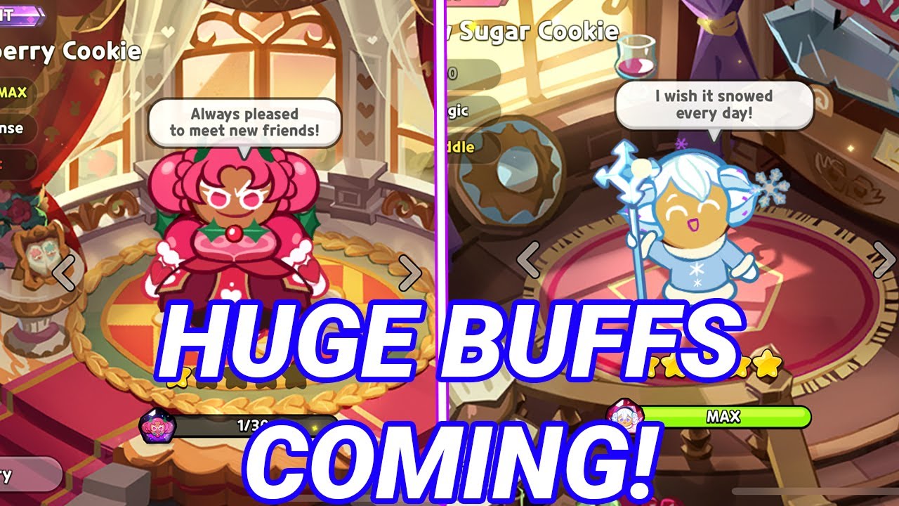 Hollyberry and Snow Sugar Cookie getting HUGE Buffs! Cookie Run Kingdom