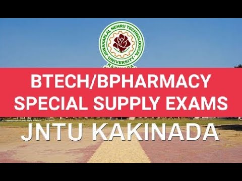 jntuk btech/bpharmacy special supply exams #jntuk