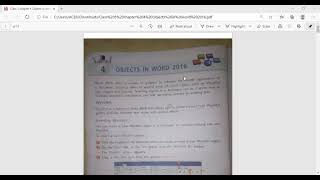 Class 5 chapter 4 Objects in word 2016