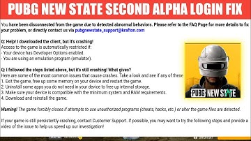 Pubg New State Second Alpha Test Login Problem Fixed | Pubg New State Crash Problem Fix