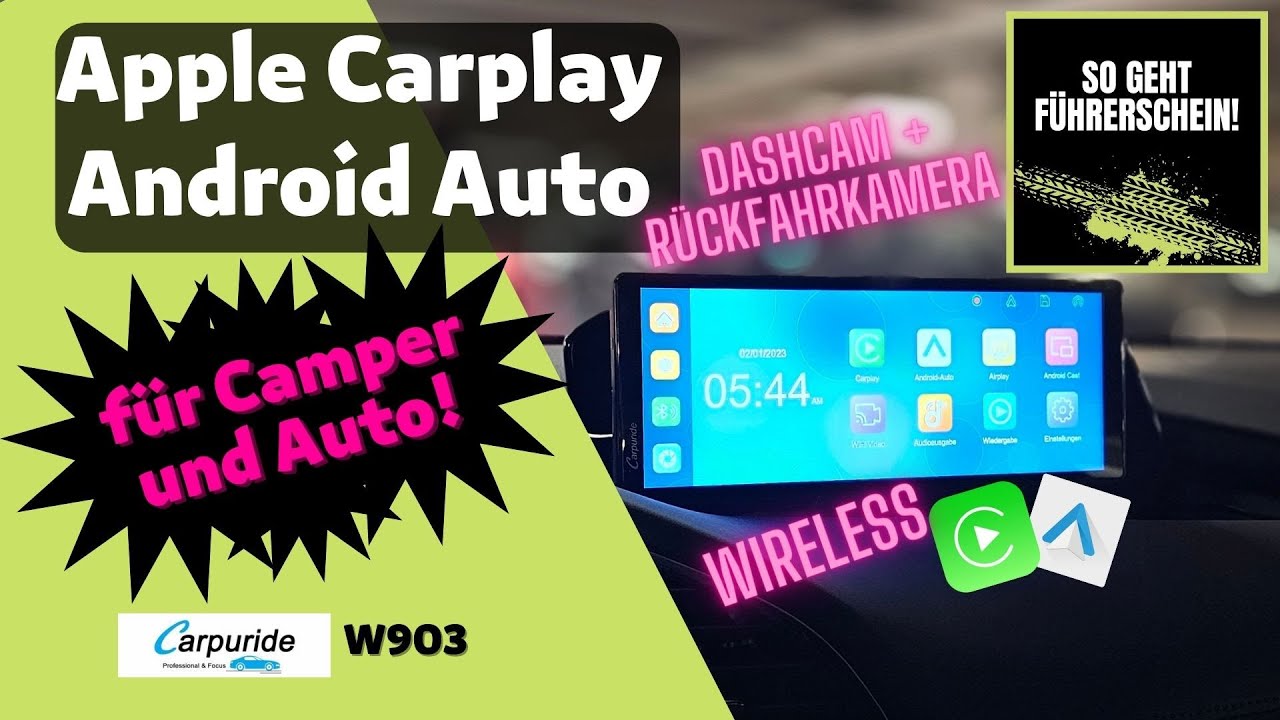 Apple Carplay und Android Auto Multimedia Dashcam Review - CARPURIDE W903 -  Führerschein 