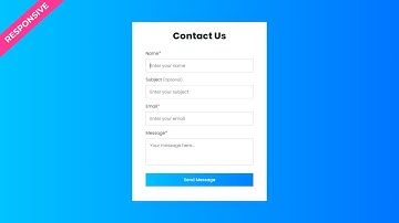 Responsive Contact Form Using HTML & CSS | Contact Form | CSS Projects