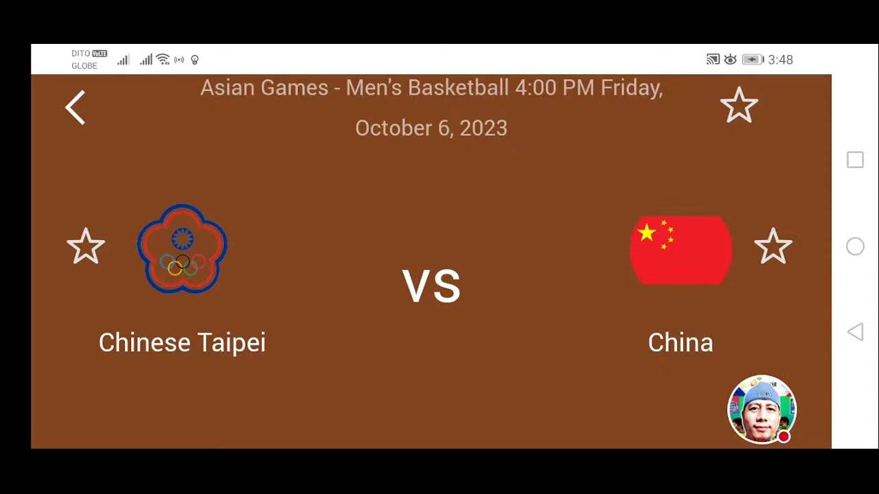 Chinese Taipei vs China Mens Basketball Bronze Medal Match Asian Games LIVESCORE