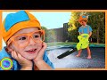 Leaf Blower, lawn mower Video for Children | BLiPPi fan | min min playtime