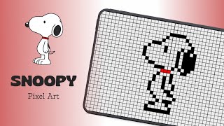 Information Pixel Art tutorial: Drawing Snoopy Step by Step Update