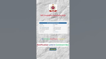 RPF Constable Exam Date 2025 #shorts #rrb #rpf #rpfconstable #rpfconstable2024 #examdate #rrbntpc