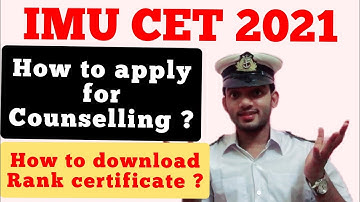 IMU CET 2021 // How to Apply for Counselling / How to download rank certificate // {Step by Step}