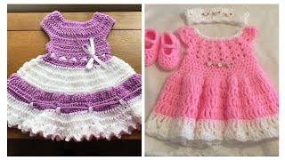 new and latest different style baby girl crochet frock design