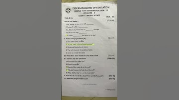 Class-2|Moral Science|Second Term|ICSE|Question paper|#easy#moralscience #exams #paper #icse