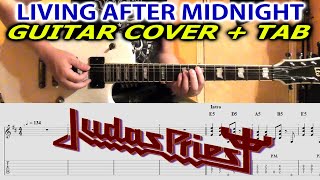 JUDAS PRIEST Living After Midnight GUITAR TAB COVER | Lesson | Tutorial | Easy Metal Song Resimi