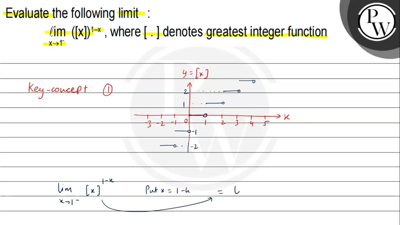 Evaluate the following limit :
P
\[
\lim _{x \rightarrow \uparrow^{...