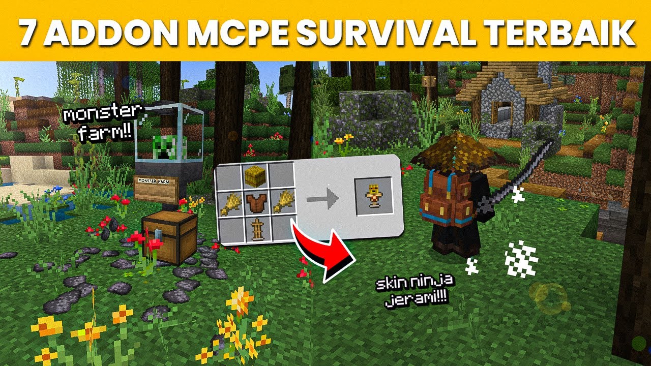 7 ADDON MCPE TERBAIK UNTUK SURVIVAL MINECRAFT 1.20/1.21 - YouTube