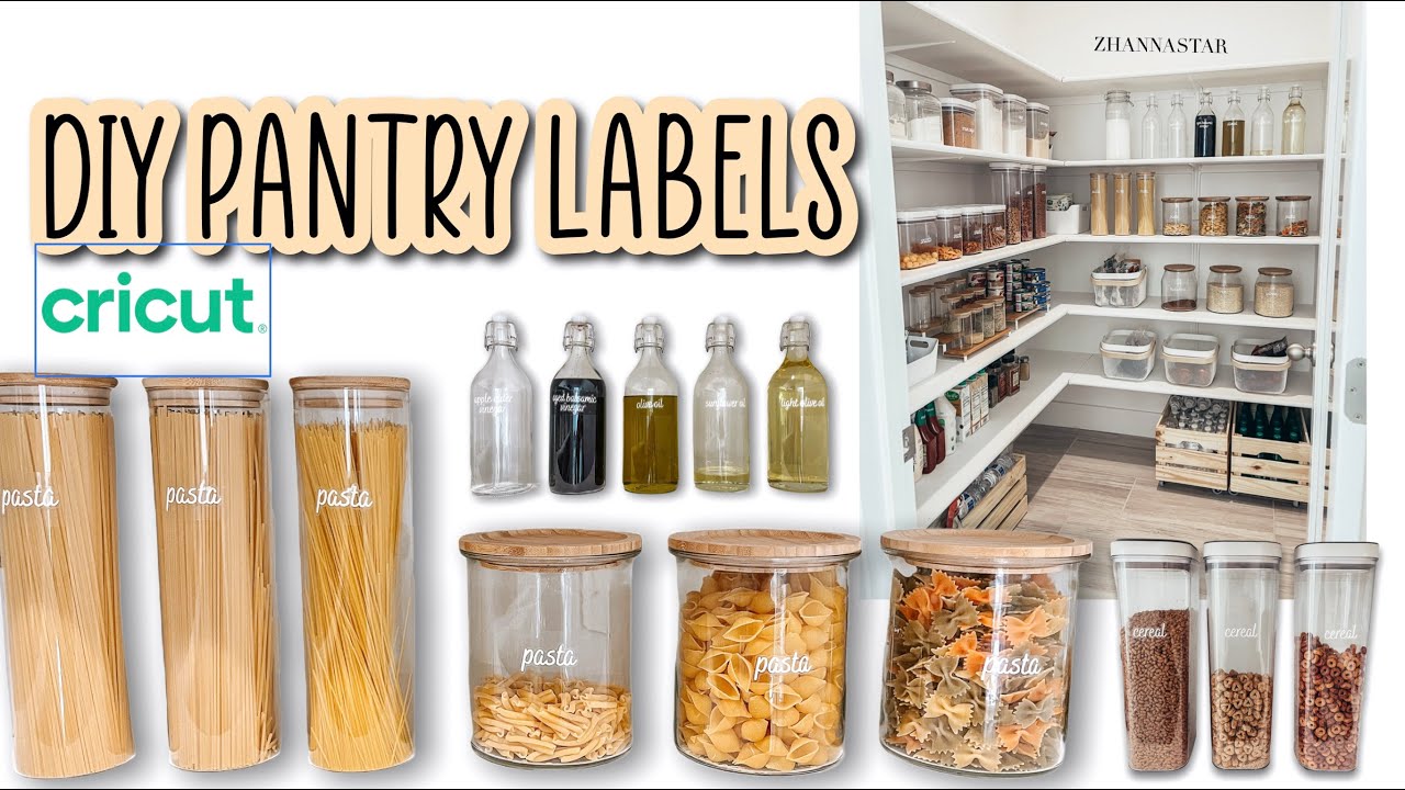 DIY SPICE JAR LABELS WITH CRICUT  Pantry Organization Labels // diy  aesthetic kitchen organization 