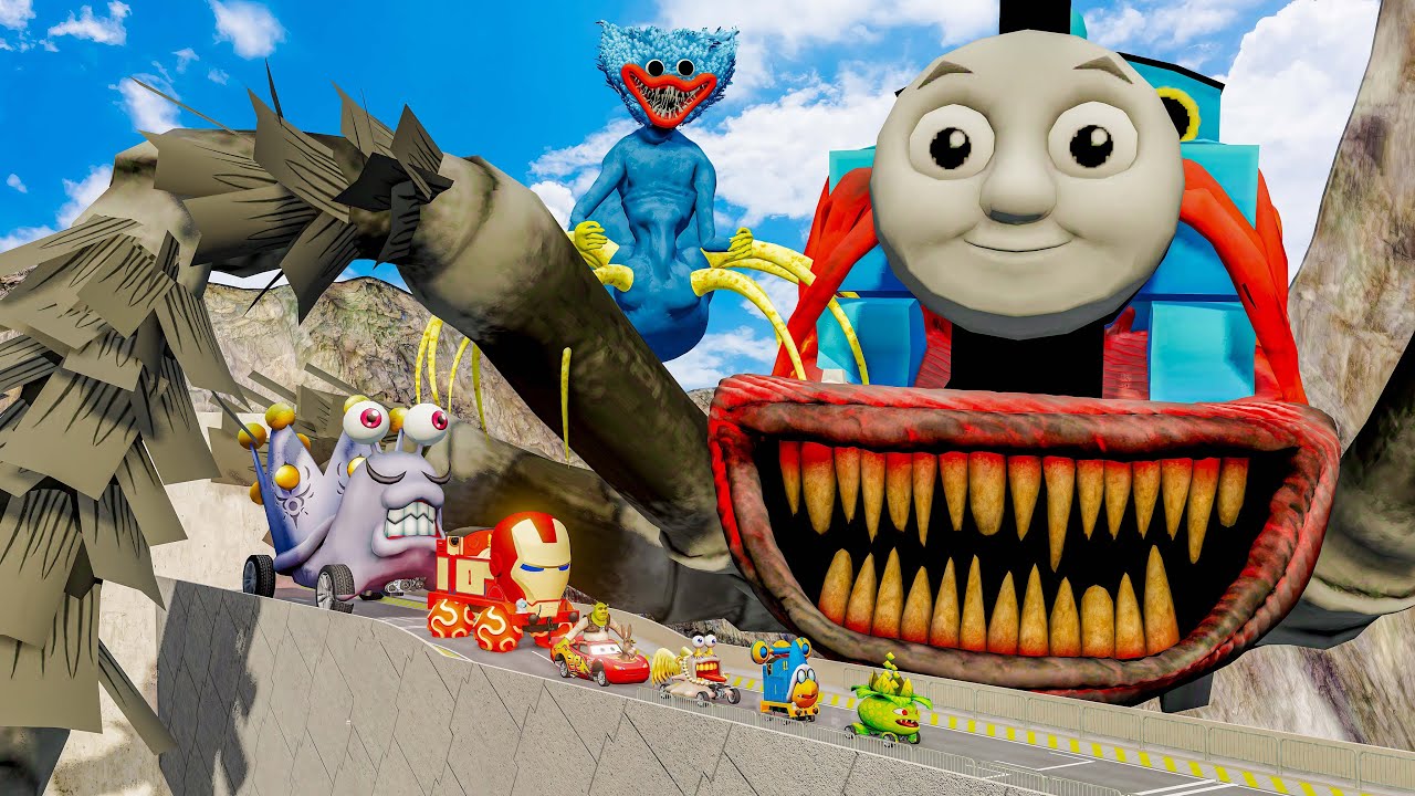 ALL MONSTERS Big & Small Cars vs Jump Test with CAR EATER  BeamNG.Drive